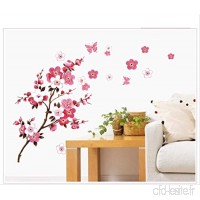 ZKAMANG Autocollants muraux de Style Chinois de Fleurs de pêcher gracieuses Couleurs Roses Home Decor décoration Murale - B07VGLF4R2